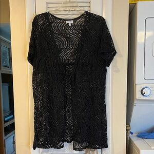 Fashion Bug Black Mesh Swim Cover-Up size 1X